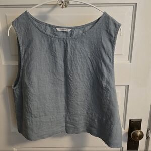 Linenfox Linen Crop Top Sea Green Size Medium